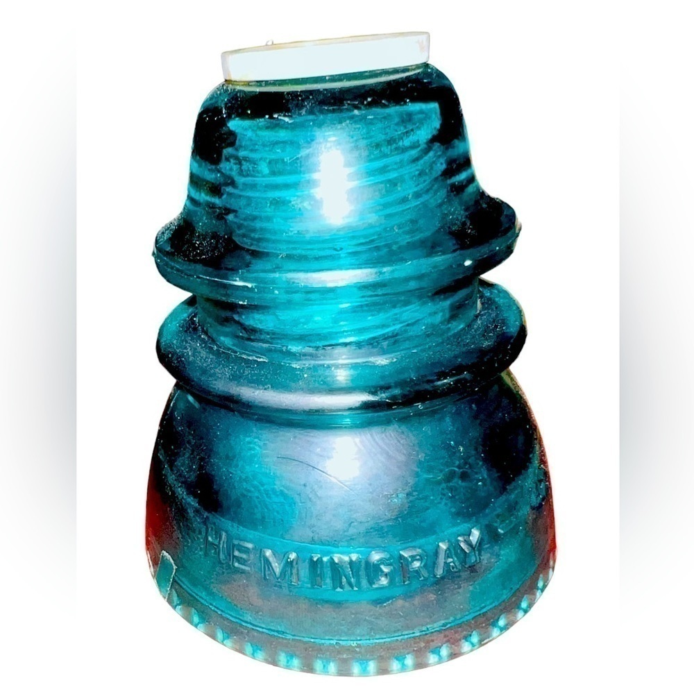 VINTAGE Hemingray #42 Glass Insulators Aqua Set Of 3